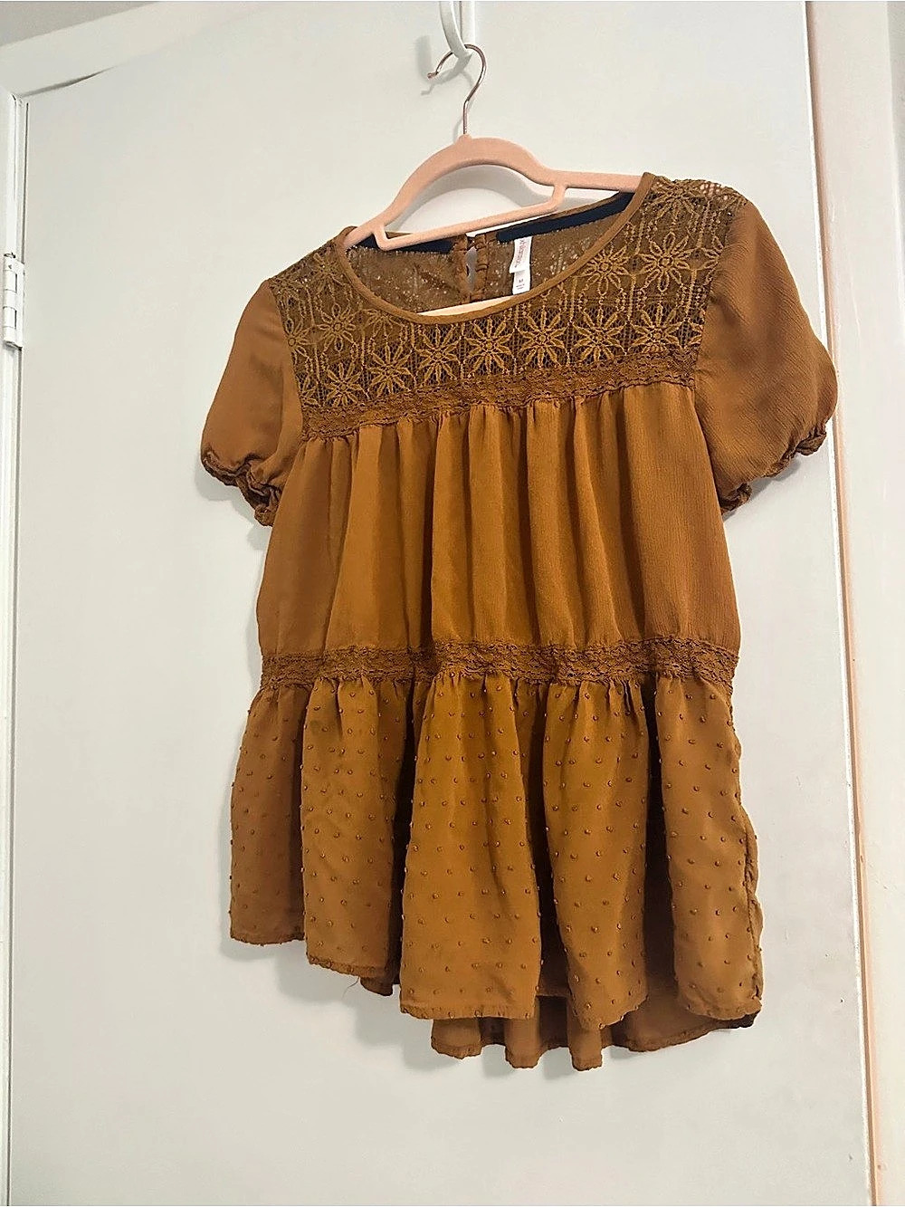Golden Brown Babydoll Tank Top | Size M 🤎